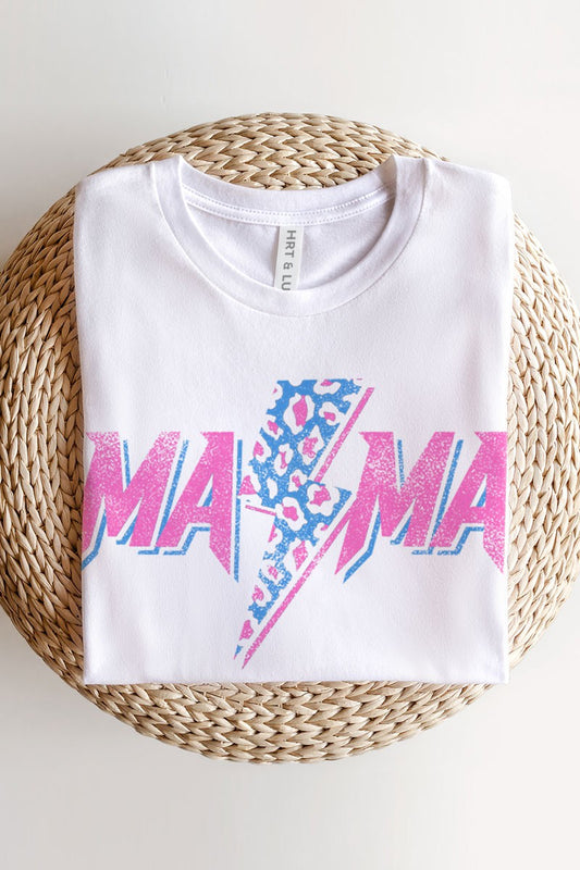 MAMA LIGHTING BOLT SHORT SLEEVE GRAPHIC TEE